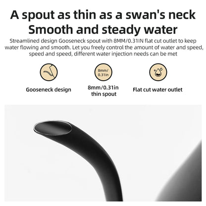 Gooseneck Electric Kettle 0.9L Temperature Control Stainless Steel Inner Heating 1200W Electric Kettles Anti-dry Protection