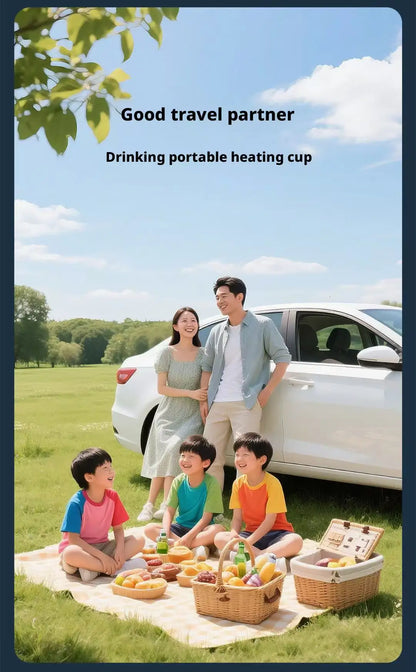 12V/24V Vehicle-Mounted Electric Kettle 500ML Large Capacity with 316 Stainless Steel Liner Fast Heating Anti-Dry-Burn Function