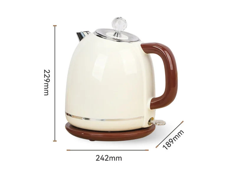 Electric kettle 1PC 1.8L 304 stainless steel liner low noise household hotel office automatic power-off kettle anti-scalding