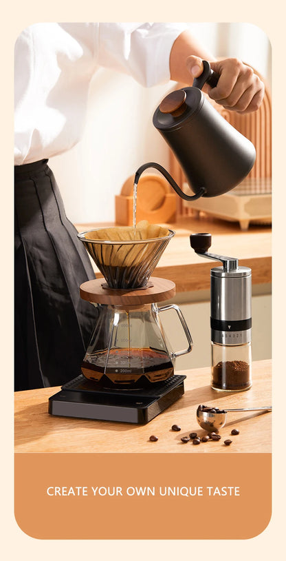 Coffee Set Coffee Accessories Manual Grinder Mill Glass Pot with Filter Dripper Gooseneck Kettle Specialized BaristaSet