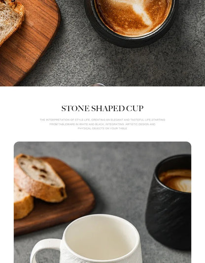 550ml Minimalist Style Ceramic Frosted Mug Male Coffee Milk Cup Large Capacity Drinking Cup Household Couple Water Tea CupMug