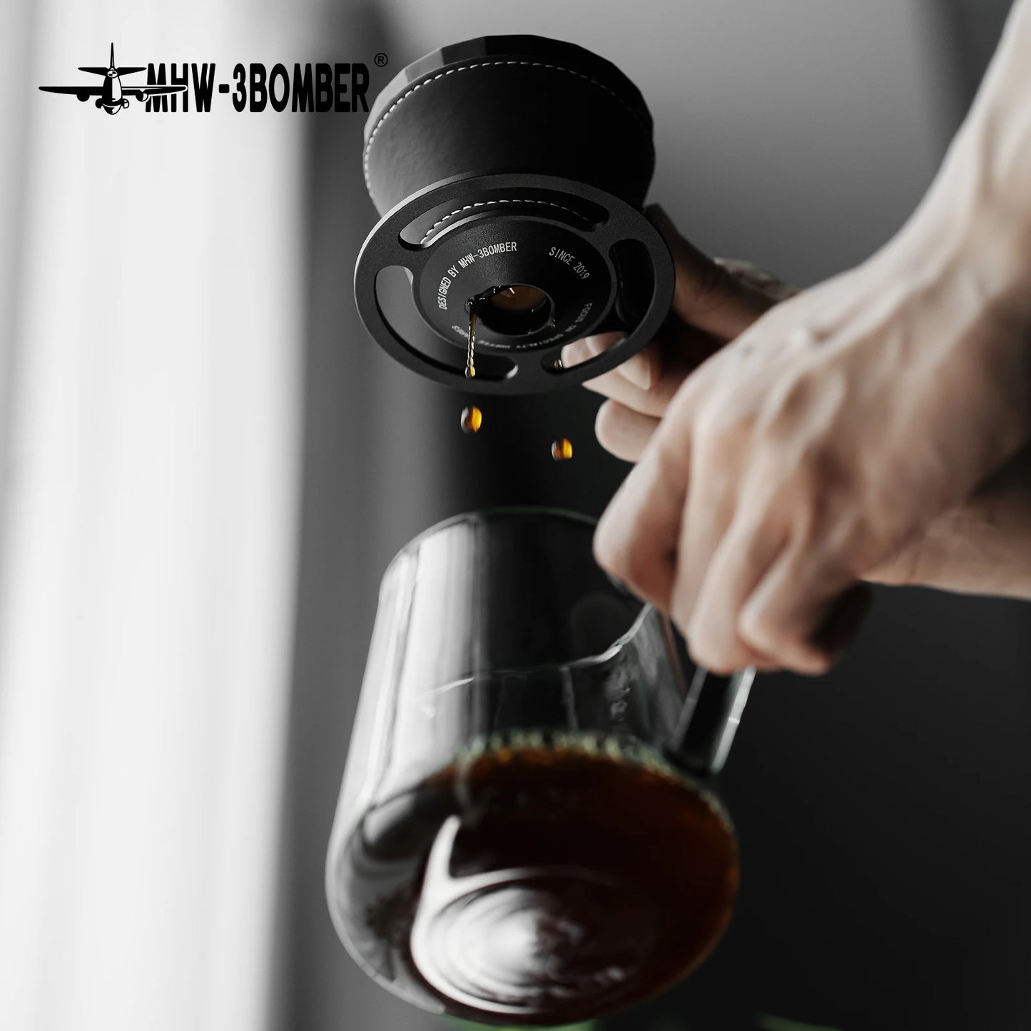 MHW-3BOMBER Pour Over Coffee Maker Set 500ml Glass Pour Over Coffee Dripper Filter Coffee Maker  Filter Paper Coffee Accessories