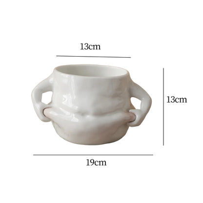 Coffee Mug Creative Tableware Durable Tea with Handle Water Cups Reusable Belly Mug for Party Household Festivals Office