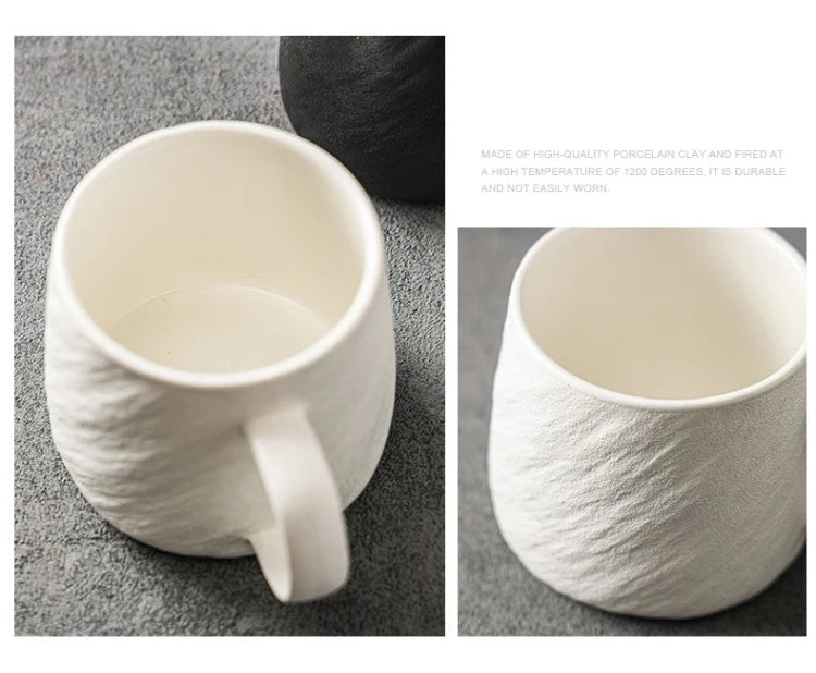 550ml Minimalist Style Ceramic Frosted Mug Male Coffee Milk Cup Large Capacity Drinking Cup Household Couple Water Tea CupMug