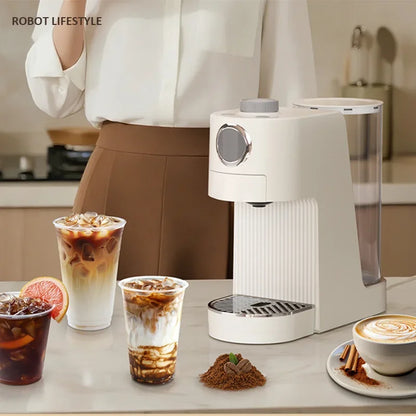 Multi Capsule Coffee Maker Machine Compatible Ground Coffee, Hot Cold Dual Extraction, 20Bar High Pressure, 1.4L Water Tank