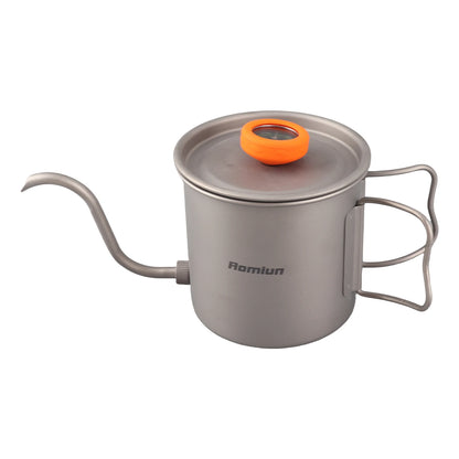Pour Over Coffee Kettle Outdoor Ti Pour Over Coffee Kettle 400ml Gooseneck Tea Kettle with Thermometer and Folding Handle