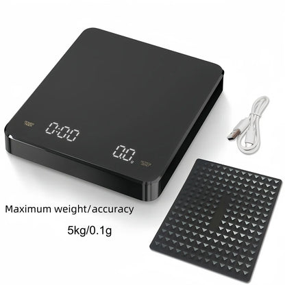 High-precision Electronic Coffee Scale with Waterproof Pad LED Display USB Timing Professional Home Coffee Accessories 3kg/5kg