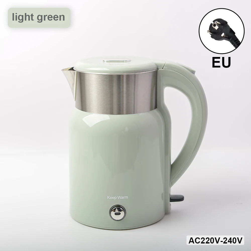 2.0L Electric Kettle - 360° Rotating Base, Retro Design Food Grade 304 Stainless Steel Electric Kettle for Kitchen