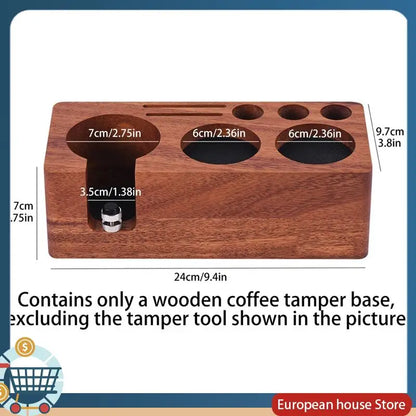 ABFA Coffee Press Accessories Set- Walnut Beech Filling Seat, Coffee Machine Handle Compatible Storage& Cloth Powder Replacement