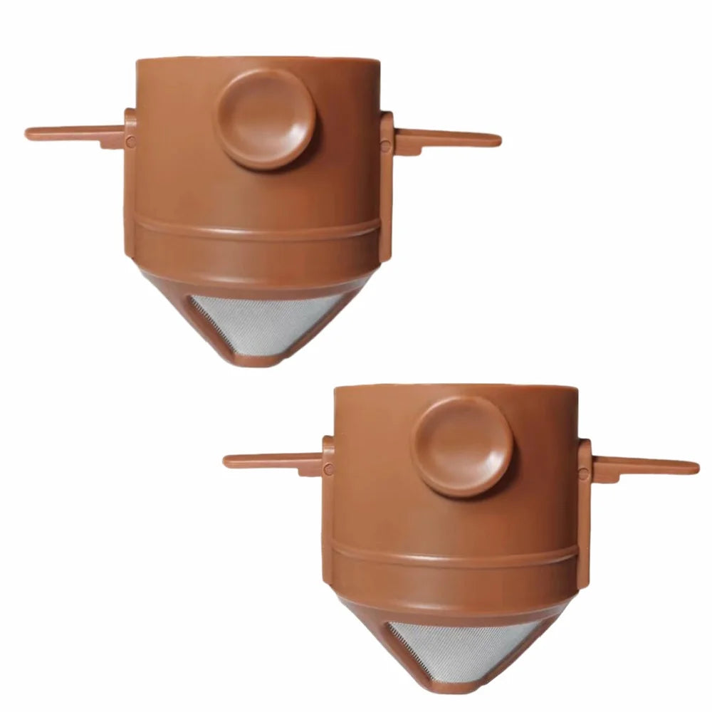 1/3pcs Folding Coffee Maker Filters Pour Over Dripper Set Stainless Steel Hand-Flush Funnel Cup with Ear Hook For Perfect Coffee