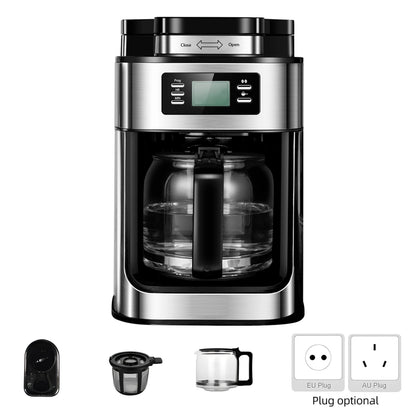 Programmable Coffee Maker with Timer 1050 Watts 1L Large Capacity 2-8 CupsDrip Coffee Maker Grind Brew Automatic Coffee Machine