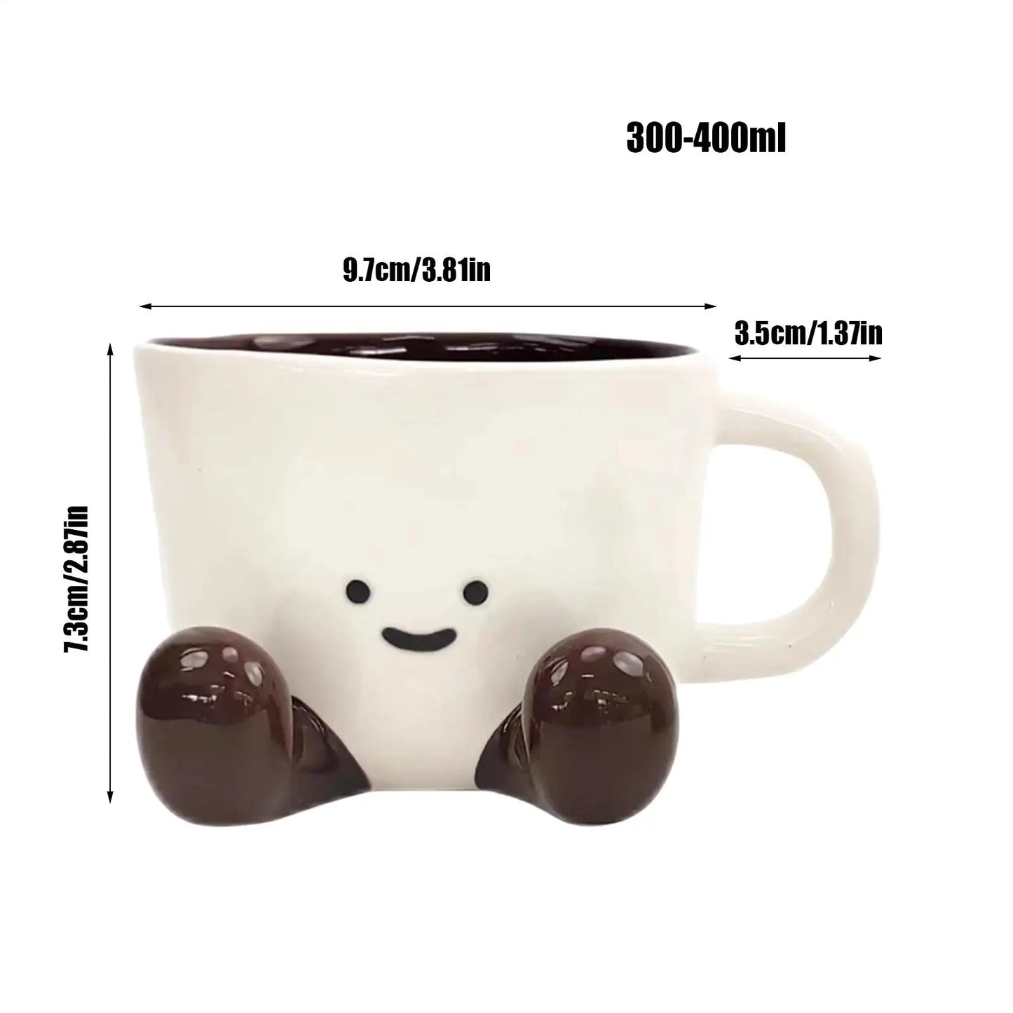 Cute Ceramic Mug Adorable Home Kitchen Drinkware Novelty Teacup with Handle for Latte Water Milk Hot Cocoa Cold Hot Drinks