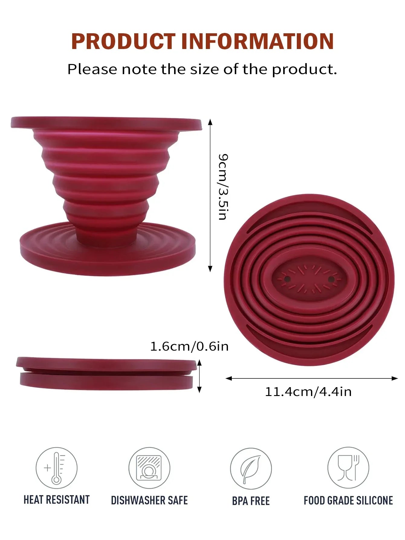 Dripper Collapsible Pour Over Coffee Dripper Portable Camping Pour Over Coffee Maker Reusable Silicone Pour Over Coffee Filter