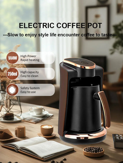 Compact Electric Drip Coffee Machine Home Use 3-5 Cups Fast Brewing Fast Heat Turkish coffee maker Auto Convenient