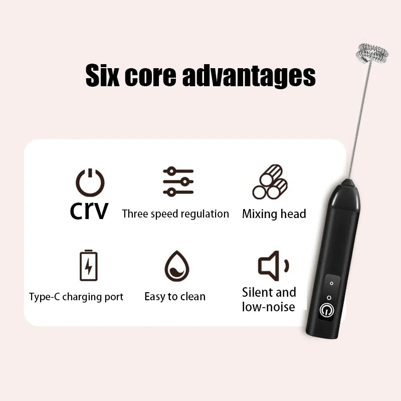 Diwiter Electric Milk Frother Handheld Egg Beater Foamer Coffee Maker Electric Blender Mixer Mini Portable Blender Kitchen Tool
