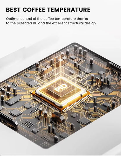 Mcilpoog M3 Automatic Espresso Coffee Machine ，Built-In Milk Frother & Tank, 7 Coffee Varieties, Touchscreen