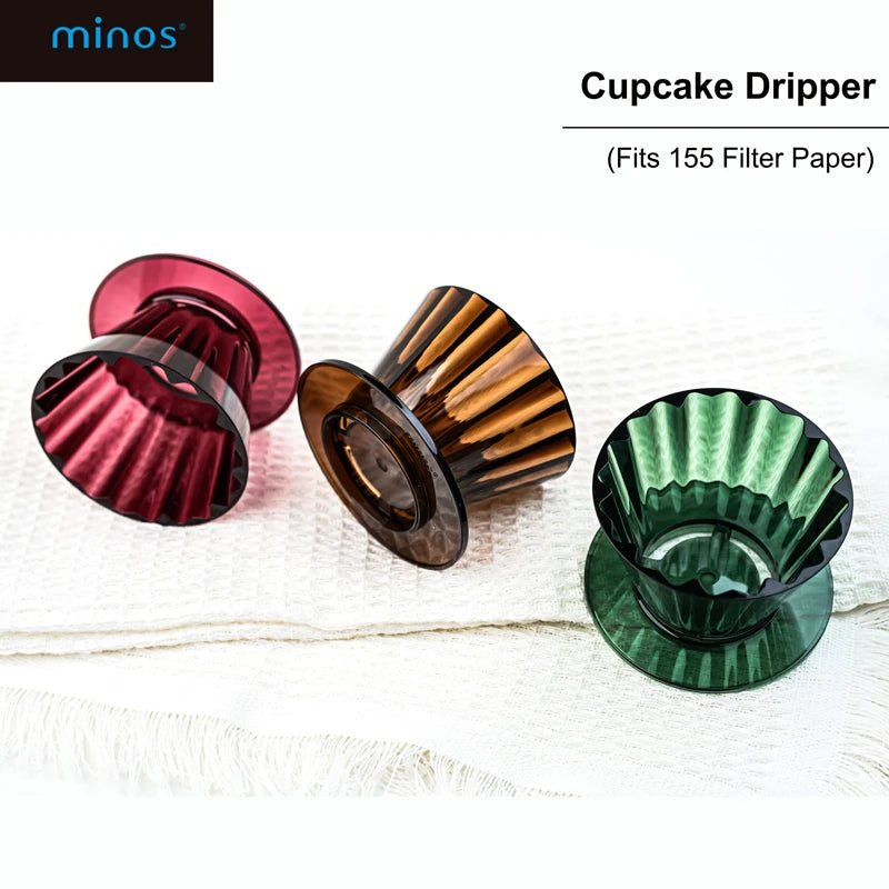 Minos Cupcake Dripper, Pour Over Coffee Dripper, Pour Over Coffee Maker (Fits 155 Filter Paper) - Ideal for Home, Office,