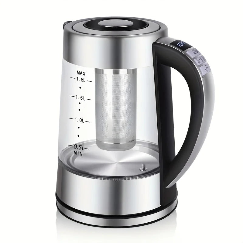1.8L Electric Kettle with 12 Temperature Settings and 24 Hour Insulation - Stainless Steel Strainer