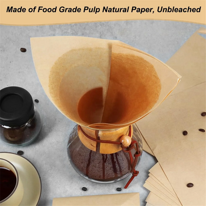 Tools 100Pcs Pour over Coffee Filter,Natural Square Disposable Coffee Filter Paper for Pour over Coffee Maker Drippers