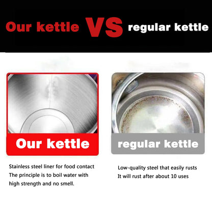 2L Electric Kettle1000W Stainless Steel Teapot with Auto Shut-Off Anti-Dry Design,Quick Boil for Home Kitchen,Durable Kitchenwar