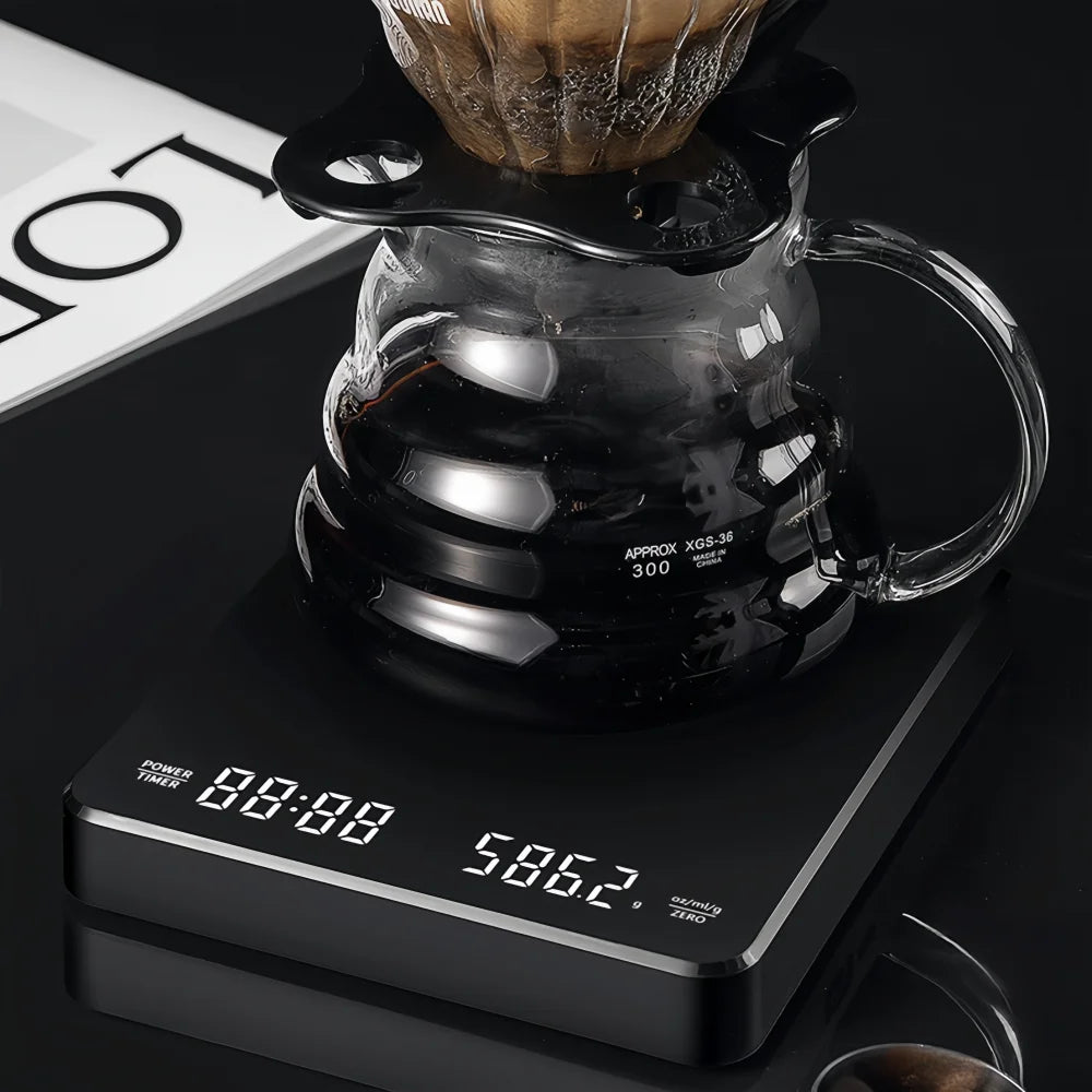 High-precision Electronic Coffee Scale with Waterproof Pad LED Display USB Timing Professional Home Coffee Accessories 3kg/5kg
