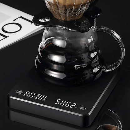High-precision Electronic Coffee Scale with Waterproof Pad LED Display USB Timing Professional Home Coffee Accessories 3kg/5kg