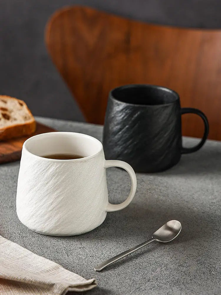 550ml Minimalist Style Ceramic Frosted Mug Male Coffee Milk Cup Large Capacity Drinking Cup Household Couple Water Tea CupMug