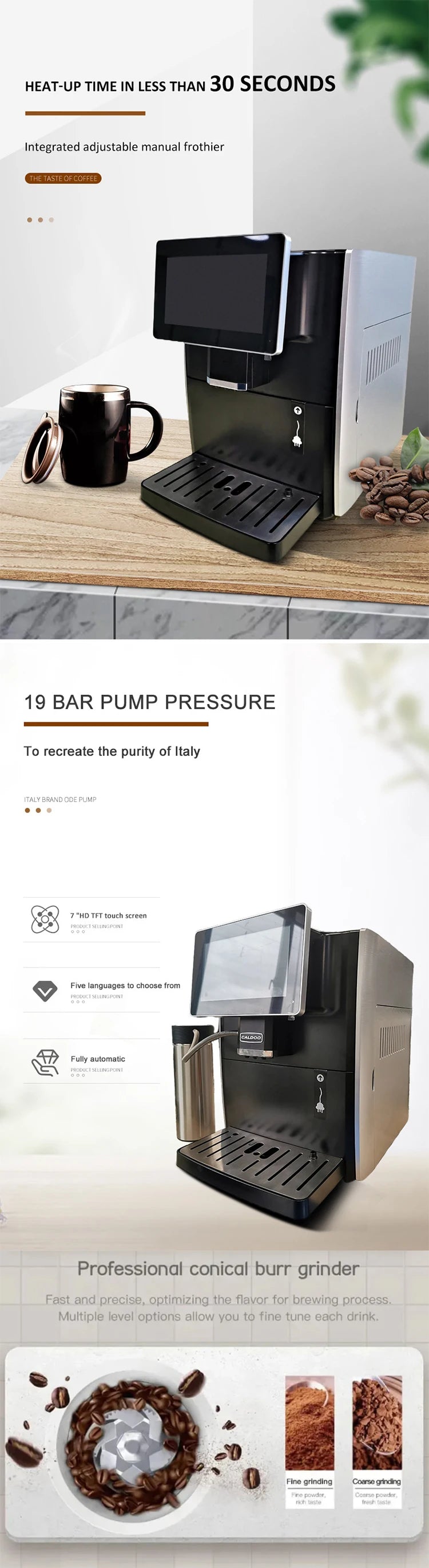 Multifunctional Making Machines Professional Coffee Machine With High Material