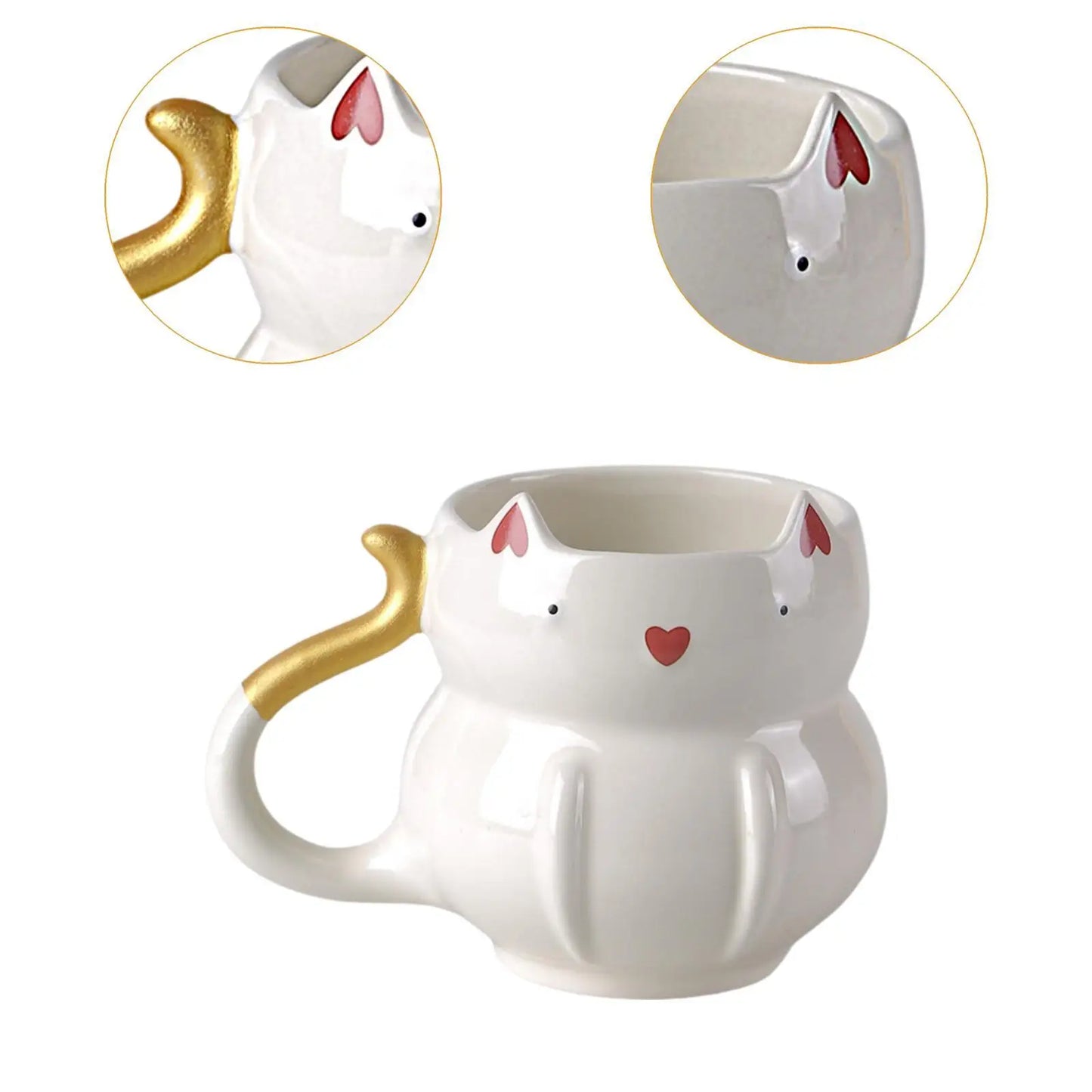 Coffee Mug, Soup Mug, Teacup, Cute Reusable 425ml Tea Cup, Water Cup, for Hold
