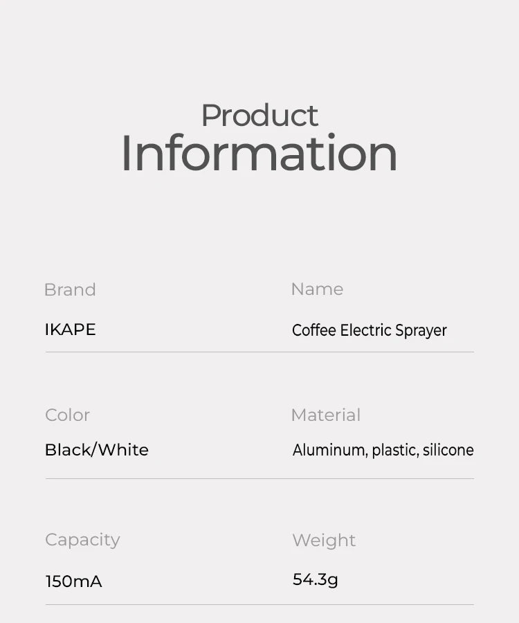IKAPE Coffee Bean Atomizer,20ml Anti-Static  Automatic Spray Bottle,Espresso Machine Accessories,Coffee Lover Gift