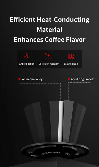 MHW-3BOMBER Pour Over Coffee Maker Set 500ml Glass Pour Over Coffee Dripper Filter Coffee Maker  Filter Paper Coffee Accessories