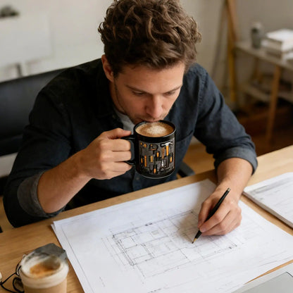 Coffee Mug 11oz Mechanic Tool Design Tea Drinkware Latte Mugs with Handle for Husband Coffee Tea Milk Beverage Home Kitchen Cafe