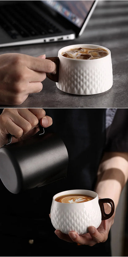 Bincoo Espresso Mug 200ml Ceramic Coffee Cup and Saucer Professional Home Barista Latte Art Mug Exquisite Kitchen Accessories