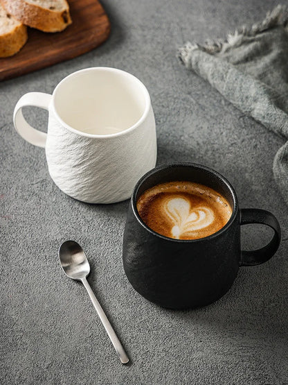550ml Minimalist Style Ceramic Frosted Mug Male Coffee Milk Cup Large Capacity Drinking Cup Household Couple Water Tea CupMug