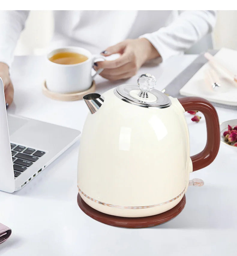 Electric kettle 1PC 1.8L 304 stainless steel liner low noise household hotel office automatic power-off kettle anti-scalding