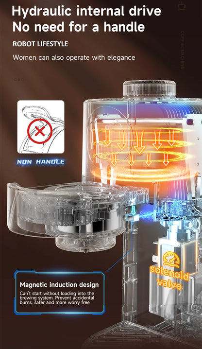 Multi Capsule Coffee Maker Machine Compatible Ground Coffee, Hot Cold Dual Extraction, 20Bar High Pressure, 1.4L Water Tank