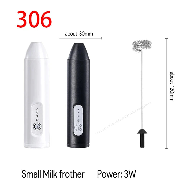 Wireless Milk Frother Electric Type-C Handheld Blender Stainless Steel Mini Coffee Maker Whisk Mixer For Coffee Cappuccino Cream
