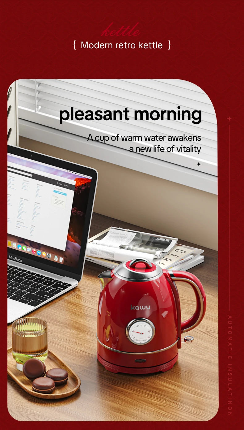 European-style retro electric kettle, 1.3L large capacity, constant temperature and heat preservation, a great home item