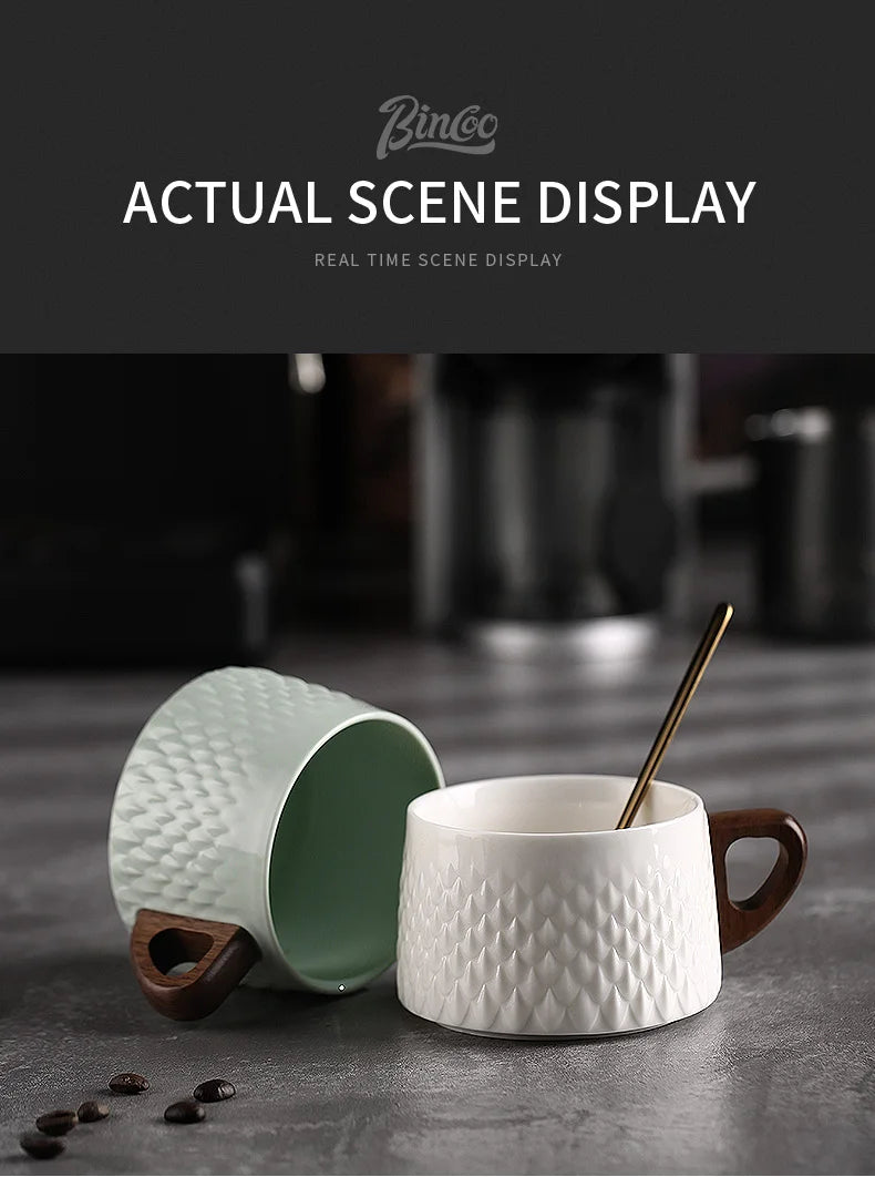 Bincoo Espresso Mug 200ml Ceramic Coffee Cup and Saucer Professional Home Barista Latte Art Mug Exquisite Kitchen Accessories