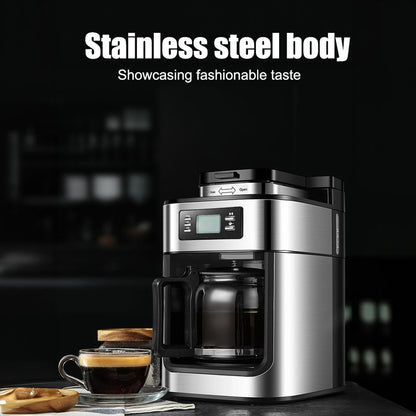 Programmable Coffee Maker with Timer 1050 Watts 1L Large Capacity 2-8 CupsDrip Coffee Maker Grind Brew Automatic Coffee Machine