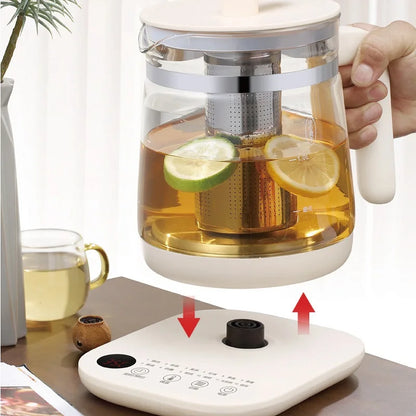 1.8L Electric Kettle Office Glass Flower Teapot Temperature Control Health Kettle 24h Appointment Stew Boil Kettle Multifunction