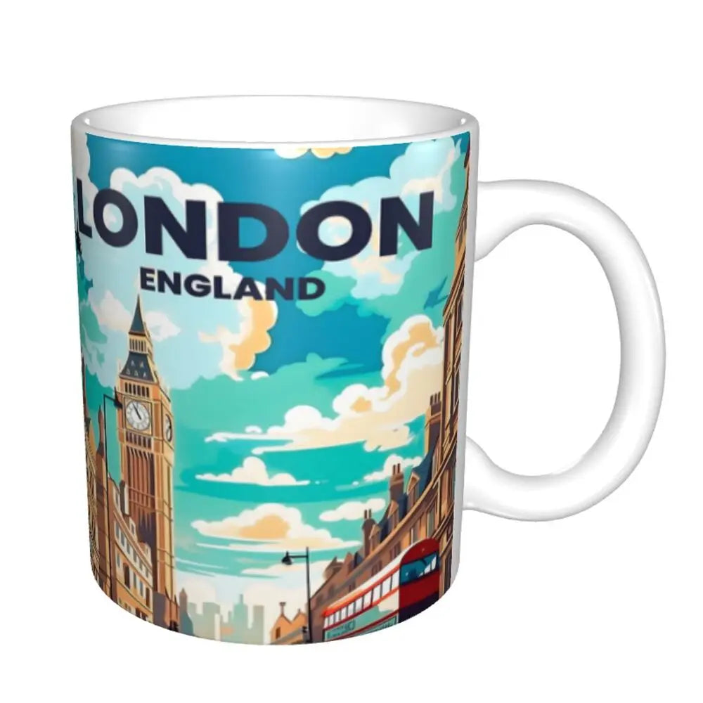 London Mug Funny Ceramic Coffee Cups Tea Mugs Milk Cup Drinkware Gift for Friends