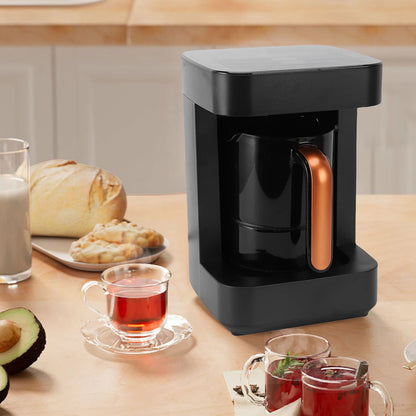 Hot Beverage Coffee Maker Portable 7 Cups Turkish Coffee Machine LCD Touchscreen 11 Heating Modes Milk Frother for Office