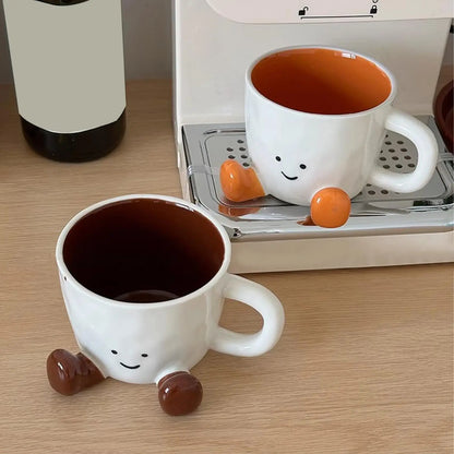 Cute Coffee Mug Adorable Home Kitchen Drinkware Ceramic Funny Coffee Cup for Wine Latte Water Hot Cocoa Cold Hot Drinks