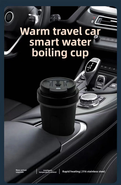 12V/24V Vehicle-Mounted Electric Kettle 500ML Large Capacity with 316 Stainless Steel Liner Fast Heating Anti-Dry-Burn Function