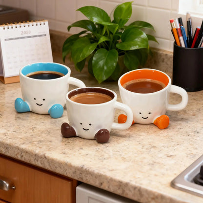 Cute Coffee Mug Adorable Home Kitchen Drinkware Ceramic Funny Coffee Cup for Wine Latte Water Hot Cocoa Cold Hot Drinks