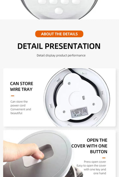Household 2L Large Capacity Electric Kettle 304 Stainless Steel Double Layer Protection Quick Boiling Water Kettle
