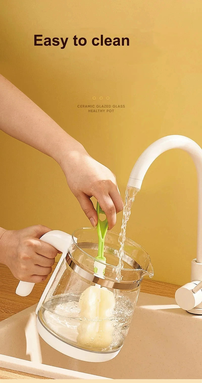 1.8L Electric Kettle Office Glass Flower Teapot Temperature Control Health Kettle 24h Appointment Stew Boil Kettle Multifunction
