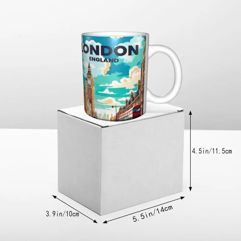 London Mug Funny Ceramic Coffee Cups Tea Mugs Milk Cup Drinkware Gift for Friends