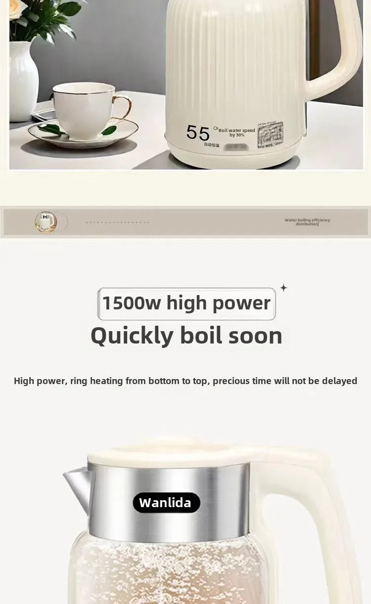 Intelligent Constant Temperature Electric Kettle 1500w Stainless Steel Electric Kettle Household 1.8L Portable Electric Kettle